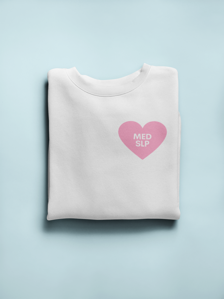 med SLP heart crewneck