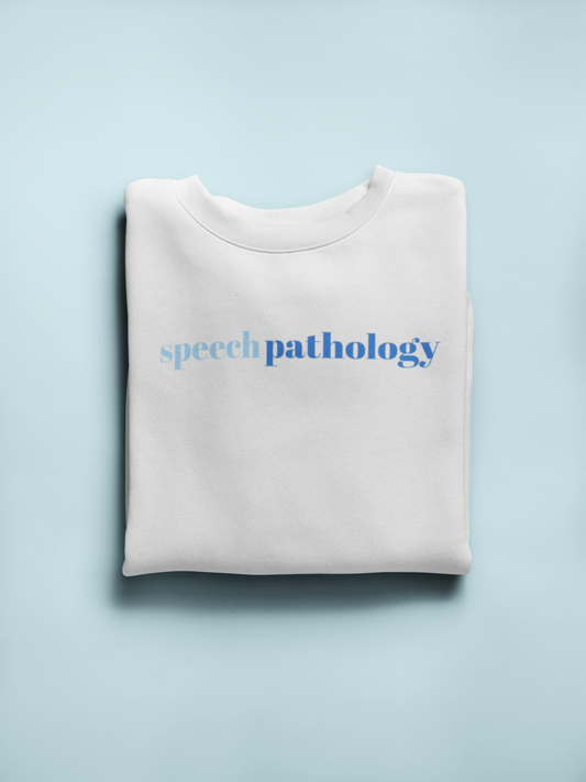 blue simple speech pathology crewneck