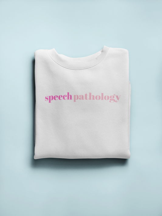 pink simple speech pathology crewneck